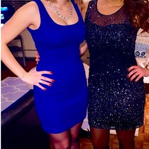 Adrianna Papell Chrome Sequin Dress